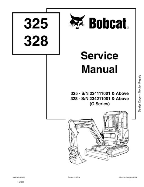 bobcat 325 mini excavator service manual|bobcat 325 specifications.